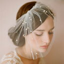ベール ミニ ウェディング 結婚式 ベール 1層 コーム付き 金属コーム ウエディングベール Wedding Veil 髪飾り ミニベールUP儀式OK【長さは約...
