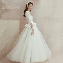 ウエディングドレス 韓国風 Wedding Dress ウェディング ドレス 袖あり【オーダーメイドも可能】床付きタイプ ファスナータイプ・編み上げタイプ 選べます レディースドレス 前撮り 撮影 結婚式 海外挙式ドレス【ホワイト】【XS～XL】【wd477ls】