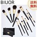BIUOR スペシャルセール 天然毛 豪華12本 プロメイクブラシセット アイシャドウブラシ 化粧ブラシ 天然毛 大毛量 柔らかい 専用ポーチ付 収納 ケース ...