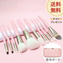 【レビューキャンペーン実施中】 BIUOR メイクブラシ 10本セット 高級タクロン使用 アイシャドウブラシ 化粧ブラシ 毛量たっぷり 柔らかタッチ 上品ゴールド金具 専用ポーチ付き ピンク系 誕生日・クリスマスプレゼント