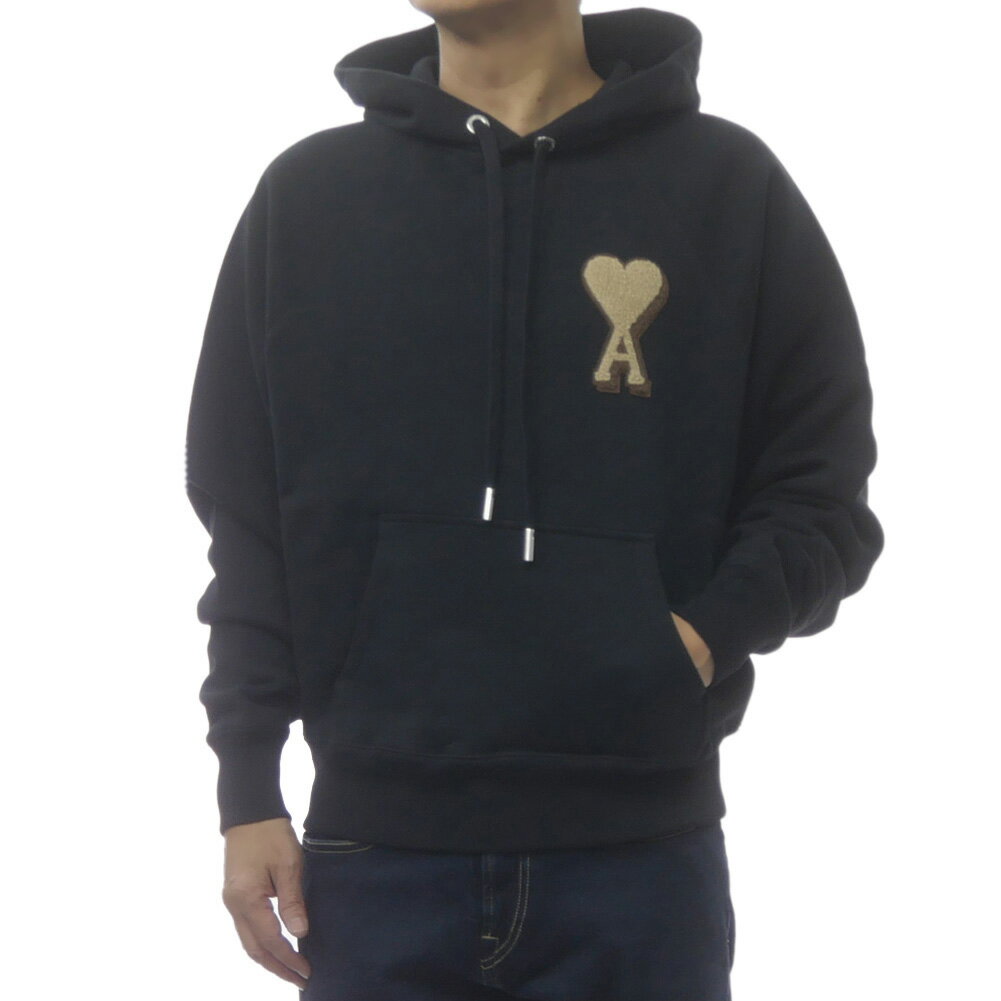 AMI PARIS アミパリス プルオーバーパーカー USW770.747 ブラック 2025秋冬新作