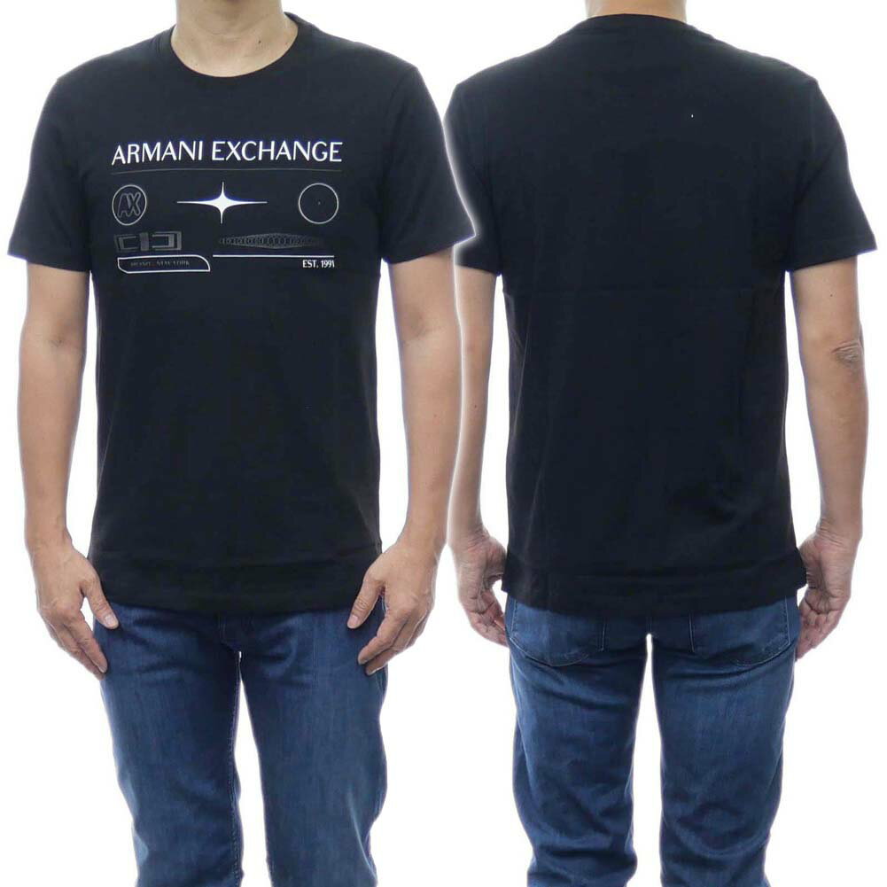 ARMANI EXCHANGE アルマーニエクスチェンジ メンズクルーネックTシャツ 3RZTKF ZJH4Z ブラック