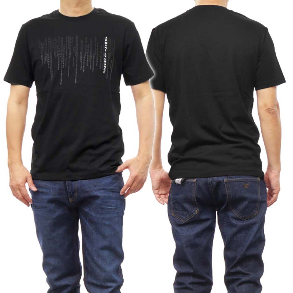 ARMANI EXCHANGE アルマーニエクスチェンジ メンズクルーネックTシャツ 3DZTBK ZJ9TZ ブラック /2024春夏新作