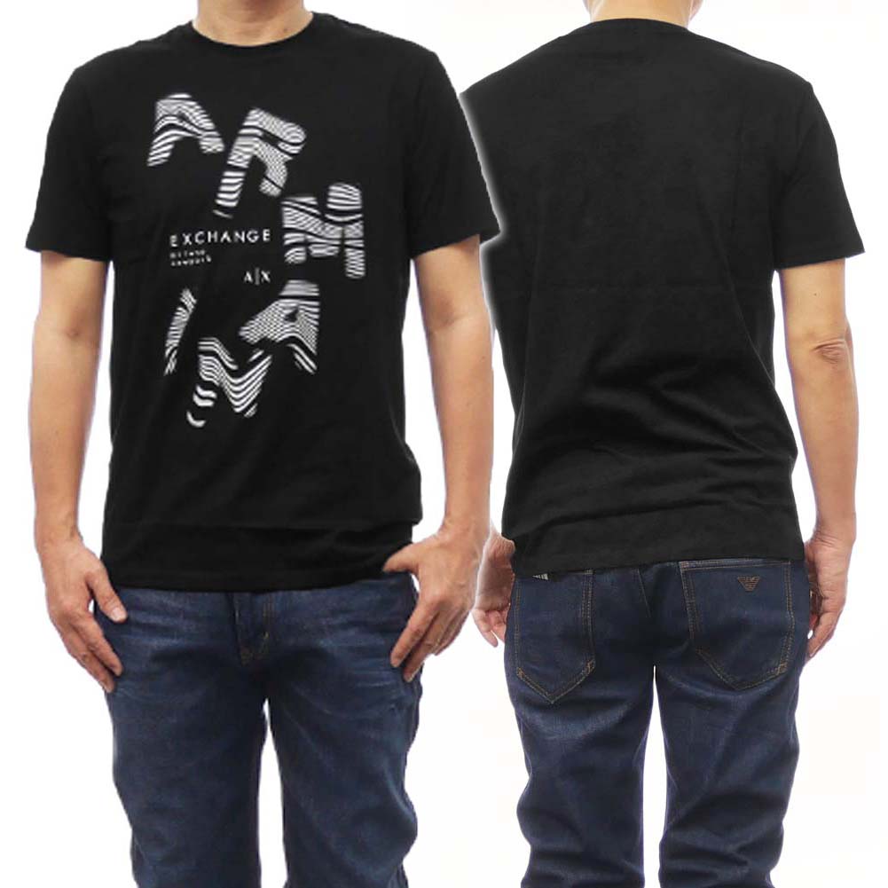 ARMANI EXCHANGE アルマーニエクスチェンジ メンズクルーネックTシャツ 3DZTBE ZJA5Z ブラック /2024春夏新作