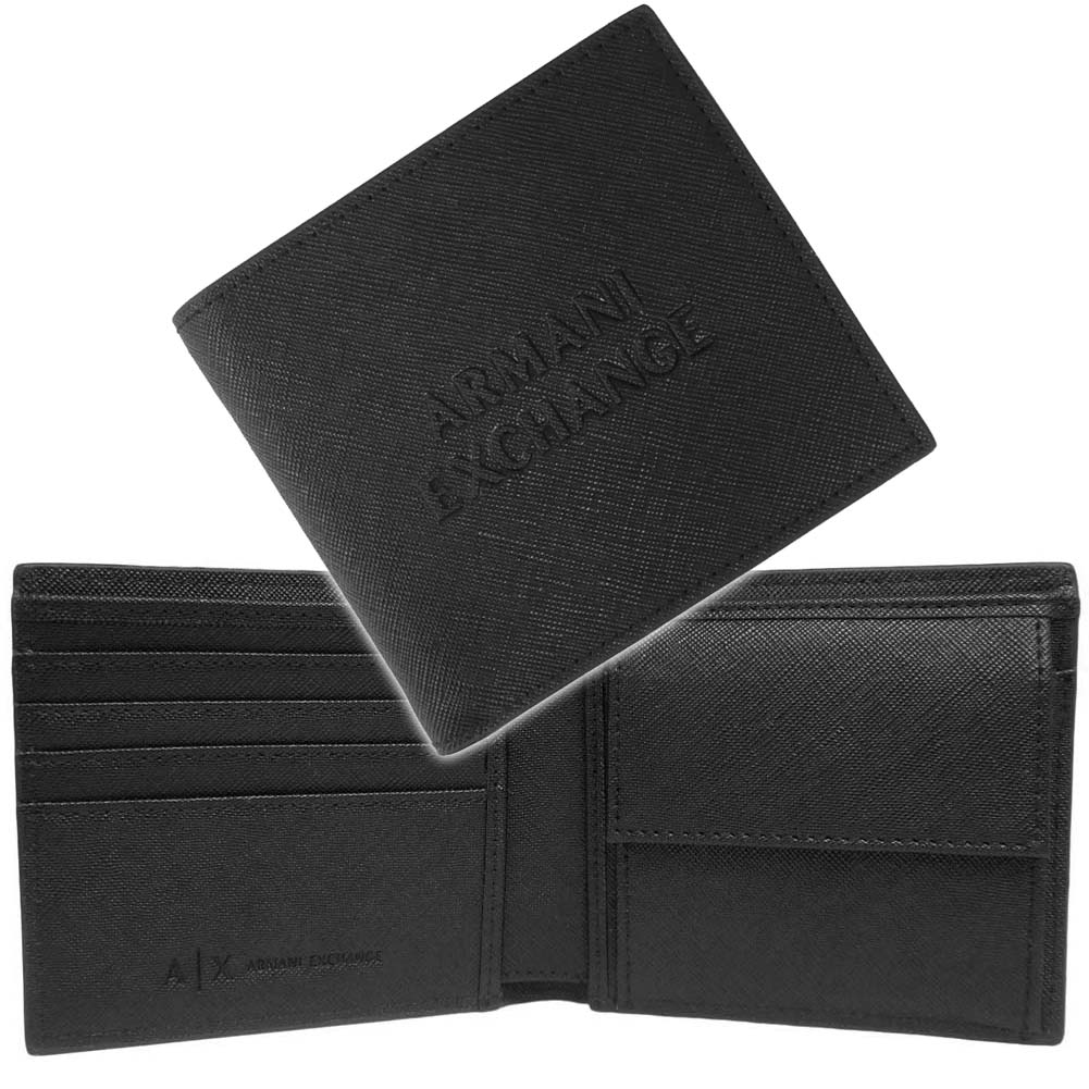 アルマーニ ARMANI EXCHANGE アルマーニエクスチェンジ メンズ二つ折り財布（小銭入れ付き） 958098 4R836 ブラック /2024春夏新作