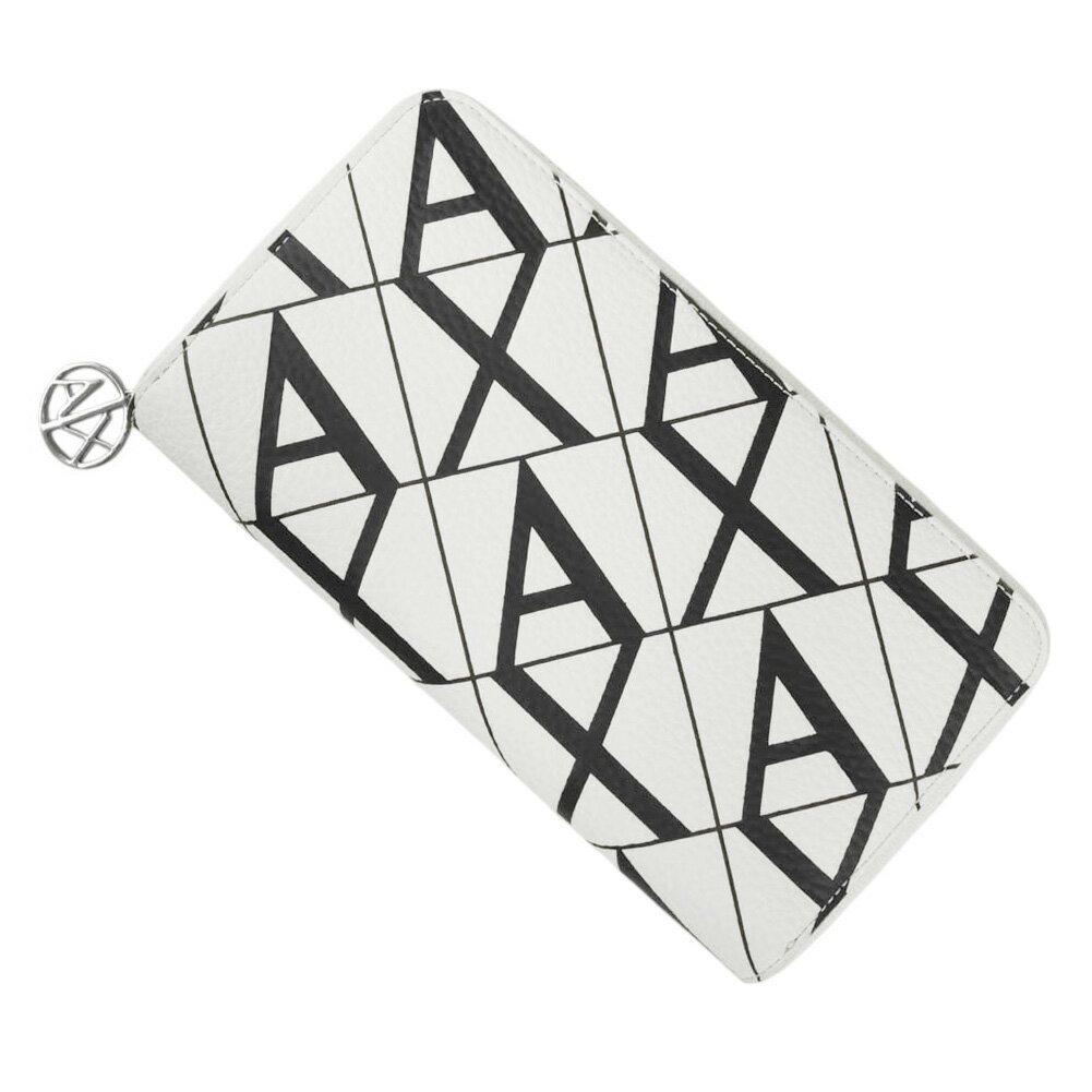 ARMANI EXCHANGE アルマーニ エクスチェンジ A/X レディースラウンドファスナー長財布(小銭入れ付き) XW000359 AF13680 ホワイト 2025春夏新作