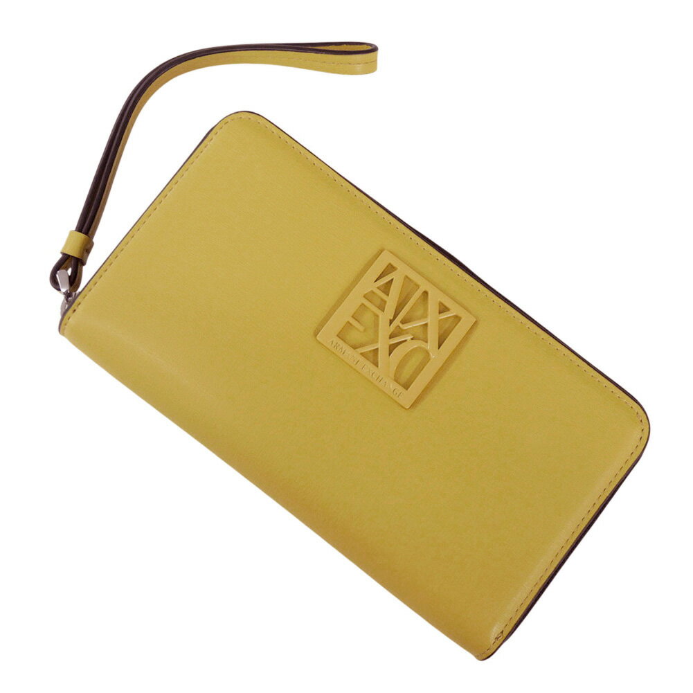ARMANI EXCHANGE アルマーニ エクスチェンジ A/X レディースラウンドファスナー長財布（小銭入れ付き） 948486 0A874 イエロー 2025春夏新作