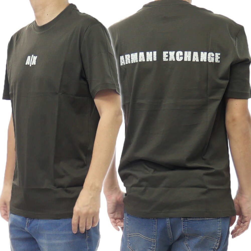 樂天商城 - ARMANI EXCHANGE アルマーニ エクスチェンジ A/X メンズクルーネックTシャツ XM002509 AF10358 カーキグリーン 2026春夏新作