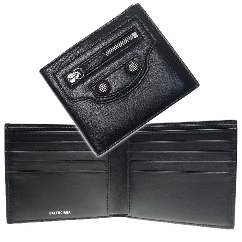 バレンシアガ 財布（メンズ） BALENCIAGA バレンシアガ メンズ二つ折り財布 763392 210KR / SQUARE FOLDED WALLET ブラック