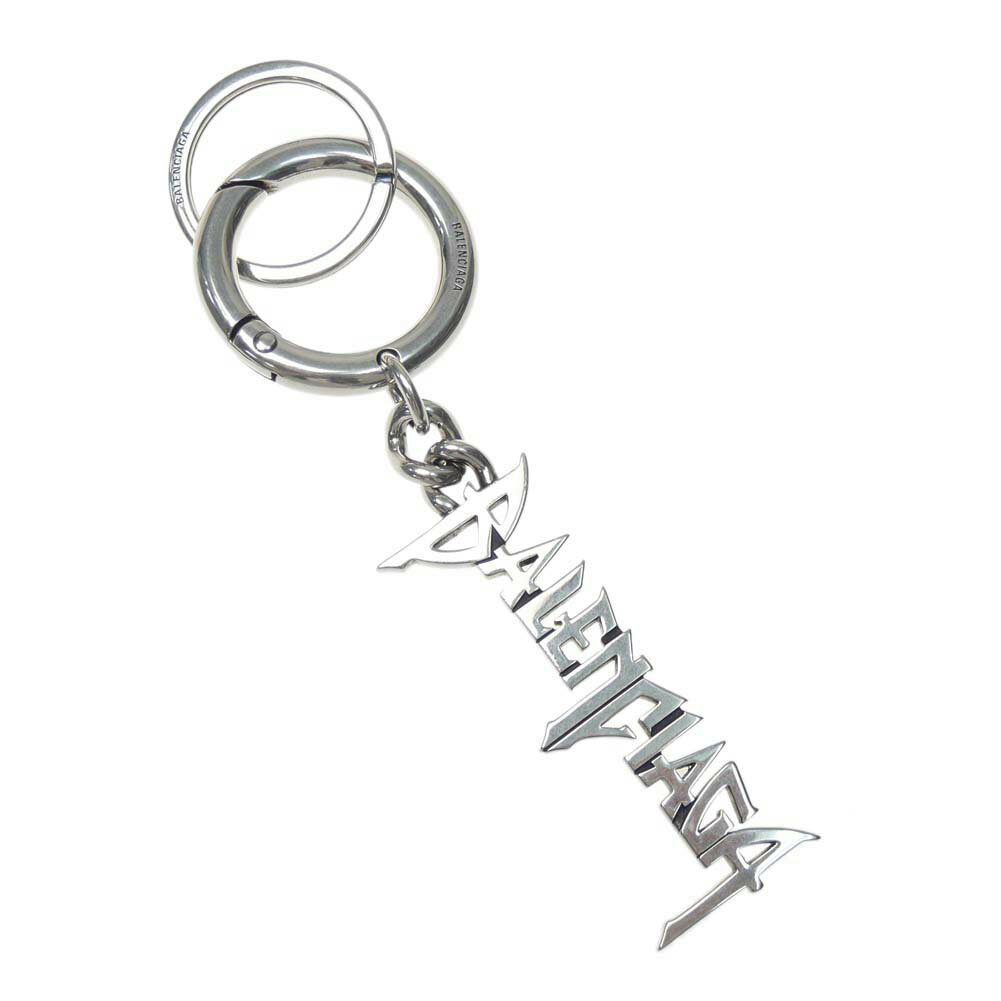 BALENCIAGA バレンシアガ メンズキーリング/キーホルダー 788290 TZ6ZI / TYPO METAL KEYRING シルバー /2024春夏新作