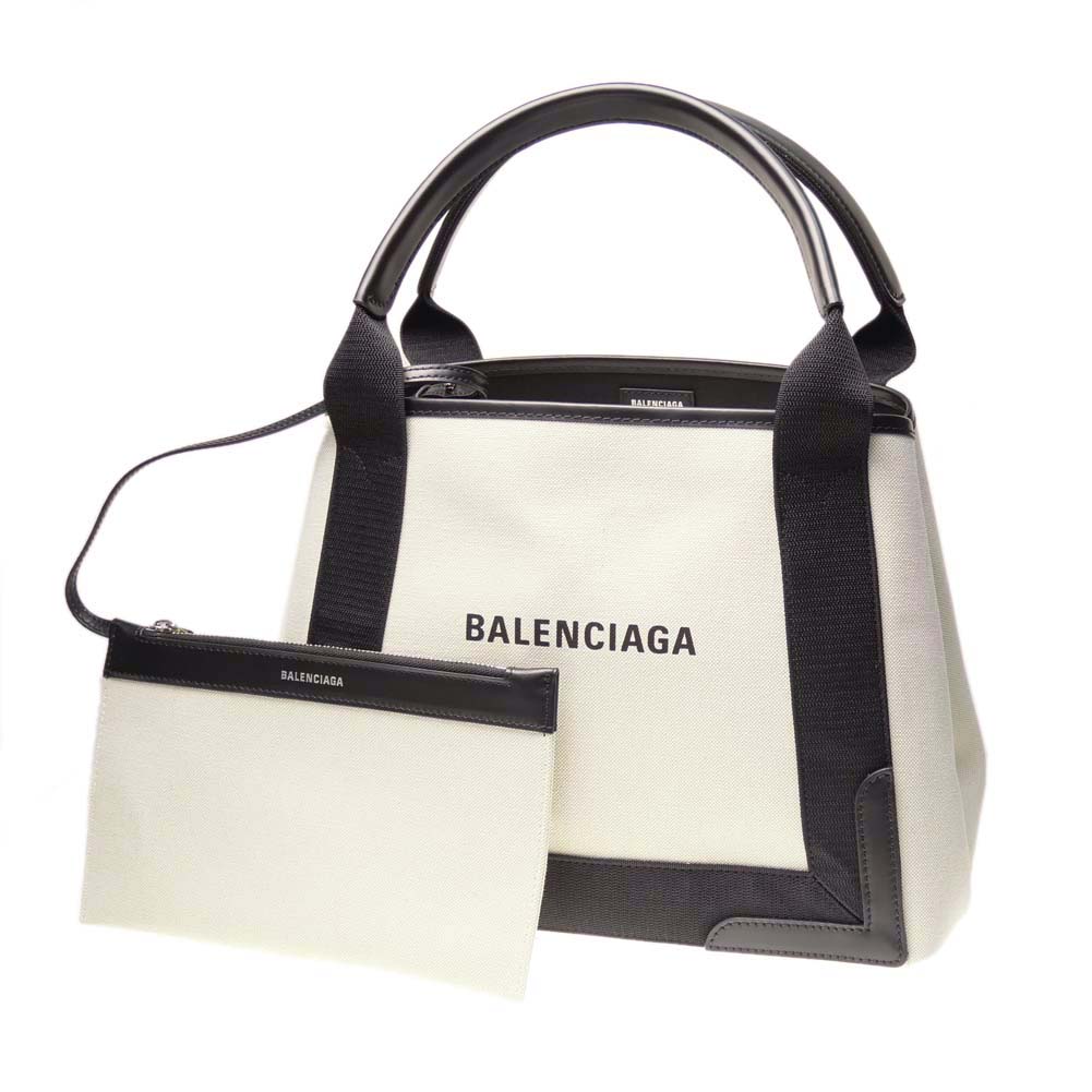 ハンドバッグ BALENCIAGA バレンシアガ レディースハンドバッグ 339933 2HH3N / NAVY CABAS S オフホワイト /2024春夏新作