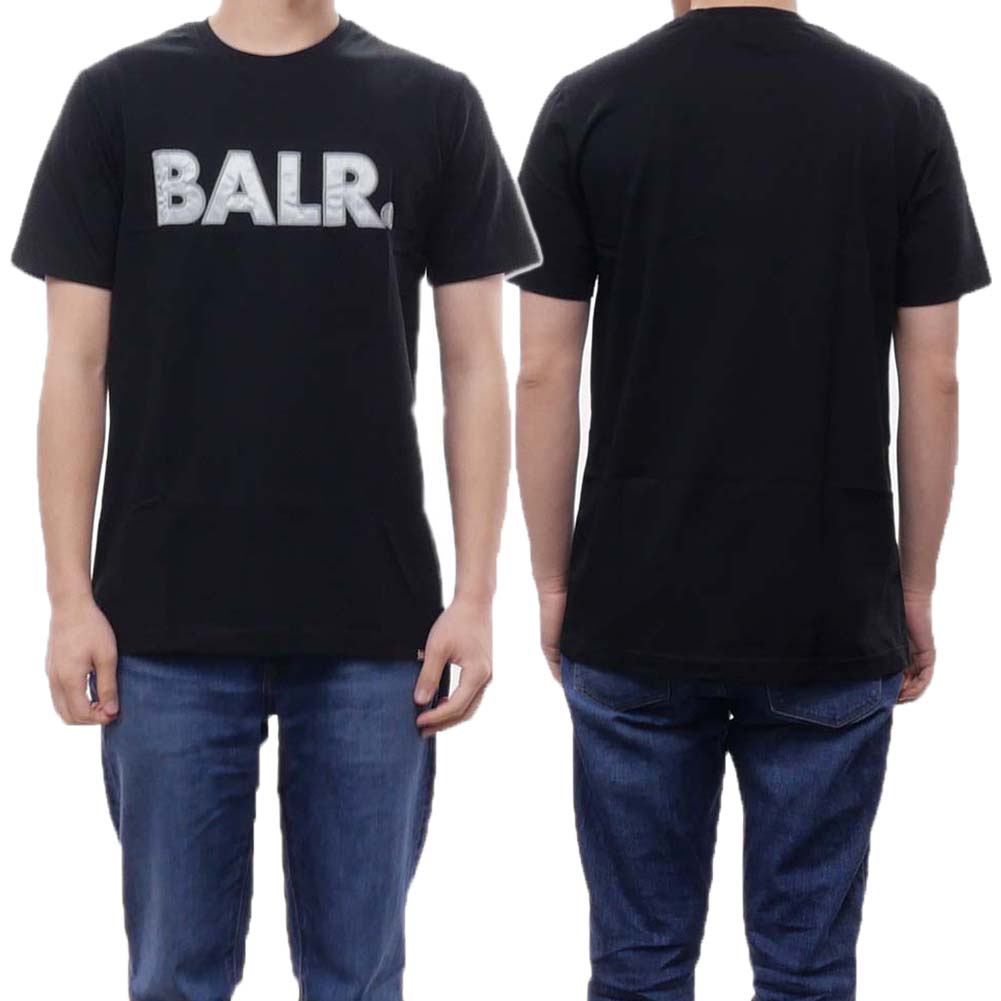 BALR. ボーラー メンズ クルーネックTシャツ OLAF STRAIGHT BALR. SATIN EMBRO T-SHIRT B1112.1091 ブラック