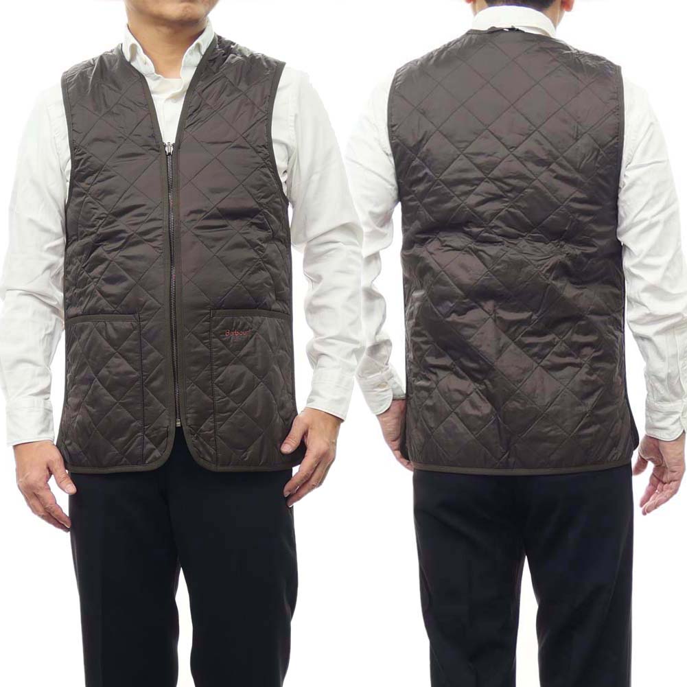 BARBOUR バブアー メンズキルティングベスト/ライナーベスト MLI0001 / QUILTED WAISTCOAT / ZIP IN LINER ブラウン