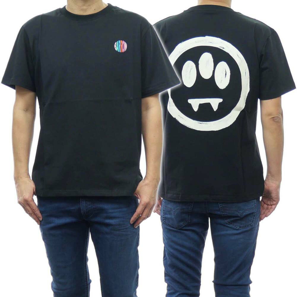 乐天商城 - BARROW バロウ メンズ クルーネックTシャツ 034039 ブラック