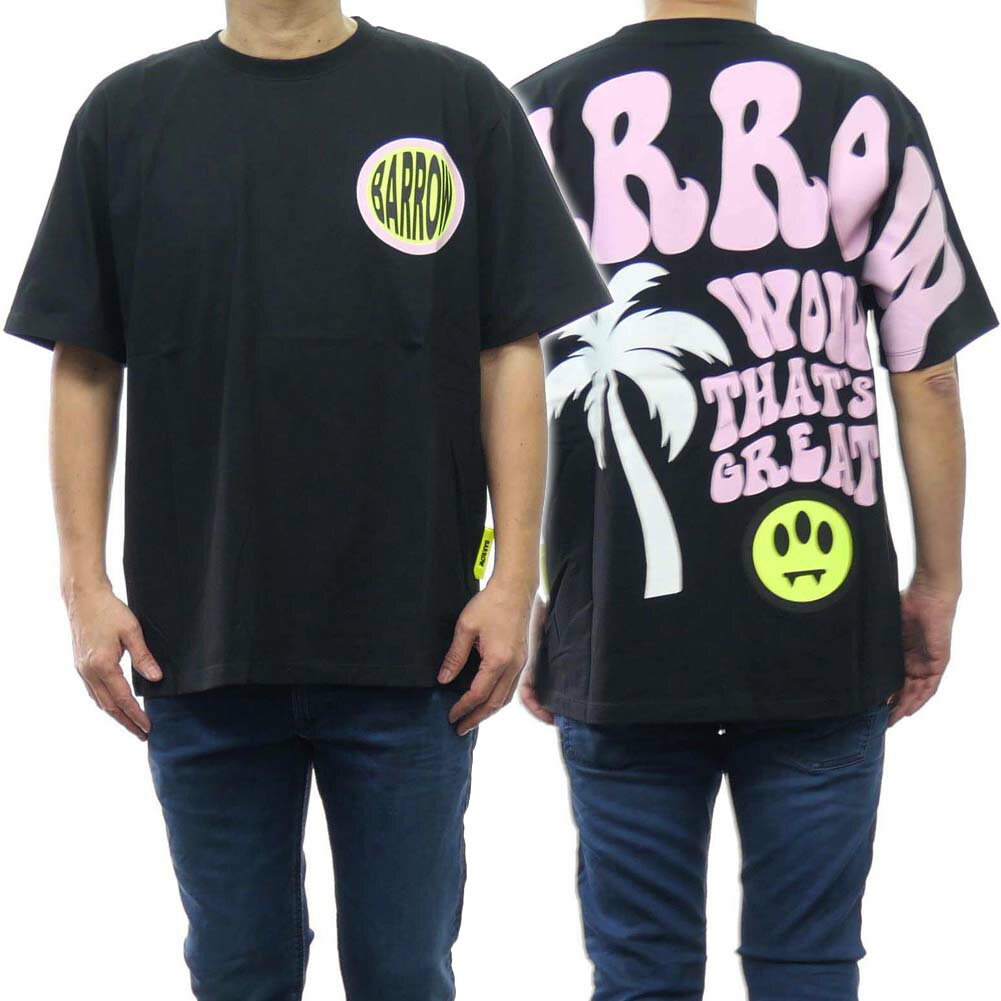 乐天商城 - BARROW バロウ メンズ クルーネックTシャツ 034048 ブラック