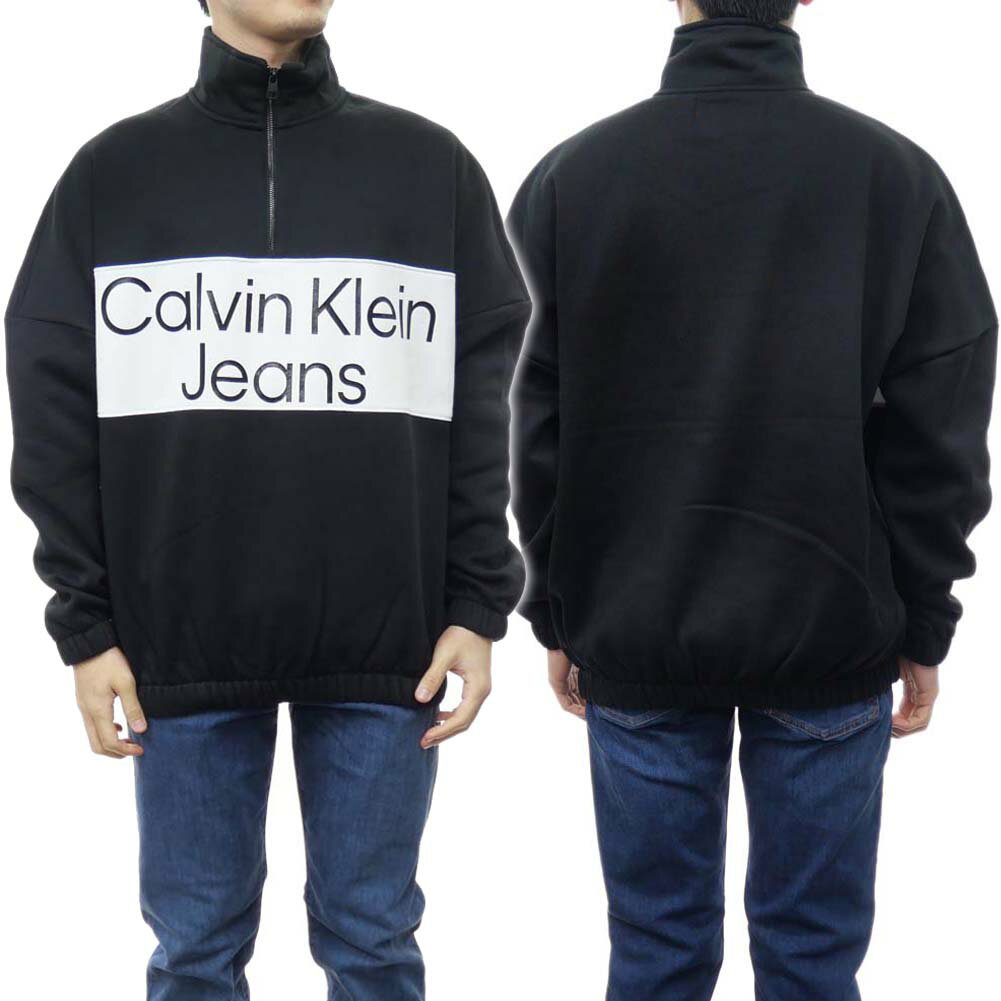 CALVIN KLEIN JEANS カルバンクラインジーンズ メンズハーフジップスウェット J322630 ブラック