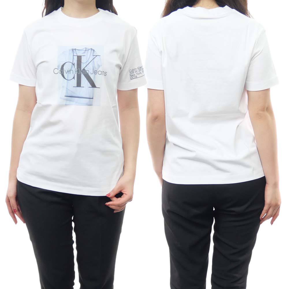 CALVIN KLEIN JEANS カルバンクラインジーンズ レディースクルーネックTシャツ J220272 ホワイト