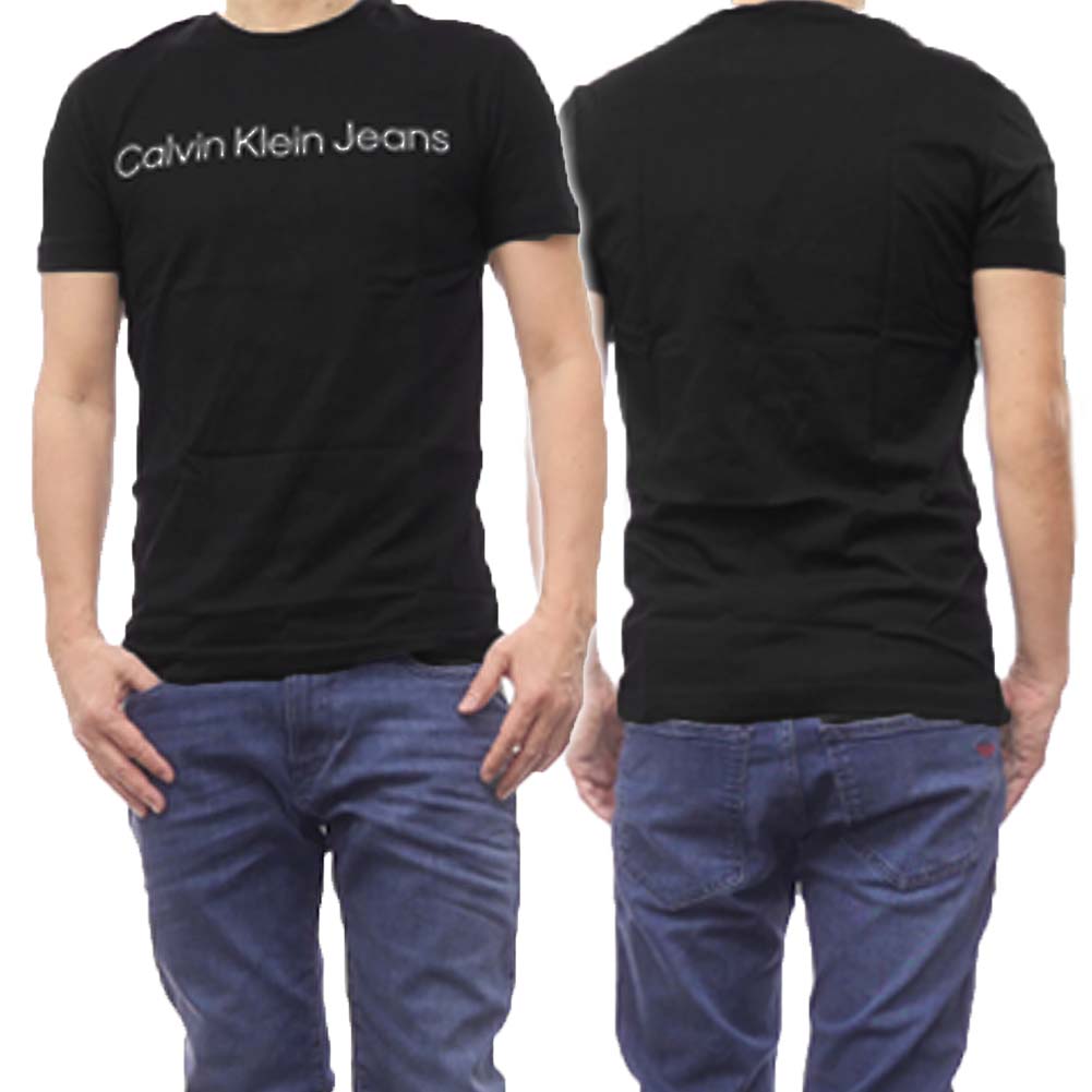 楽天BIVLABOCALVIN KLEIN JEANS カルバンクラインジーンズ メンズクルーネックTシャツ J322552 ブラック /定番人気商品