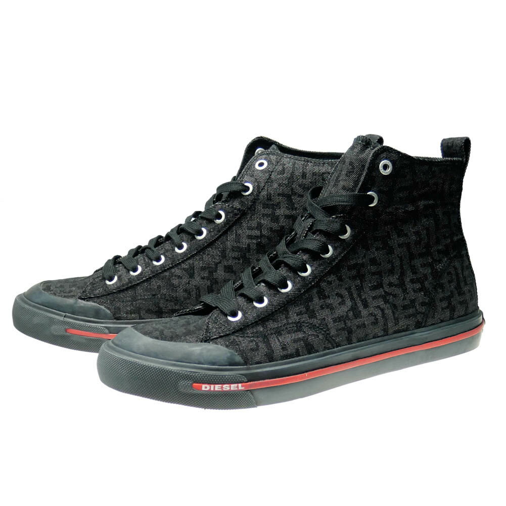 DIESEL ディーゼル メンズハイカットスニーカー Y02879 P5198 / S-ATHOS MID ブラック