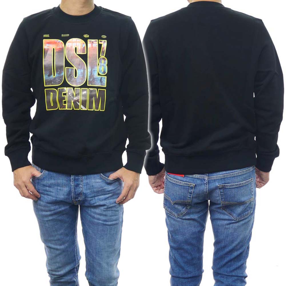 DIESEL ディーゼル メンズ トレーナー A11075 0JFAV S-GINN-L3 ブラック