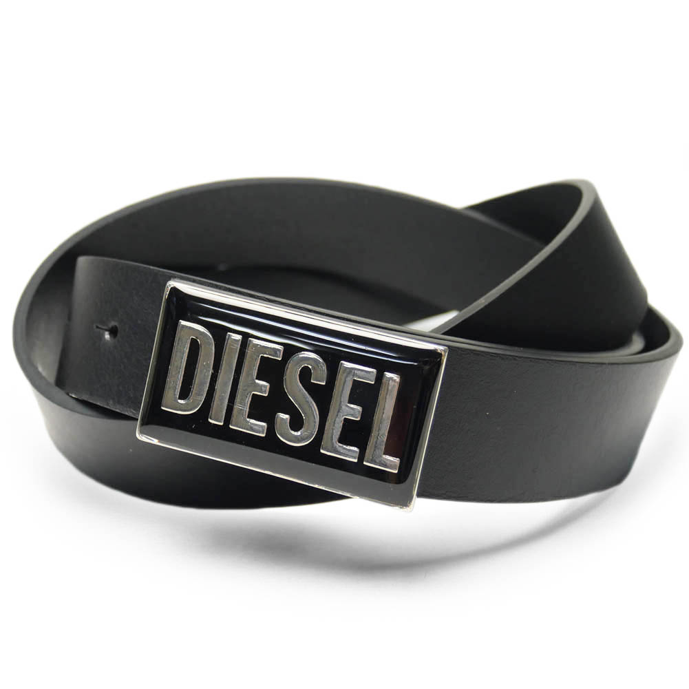 レザーベルト DIESEL ディーゼル メンズレザーベルト X09582 PR227 / B-GLOSSY ブラック