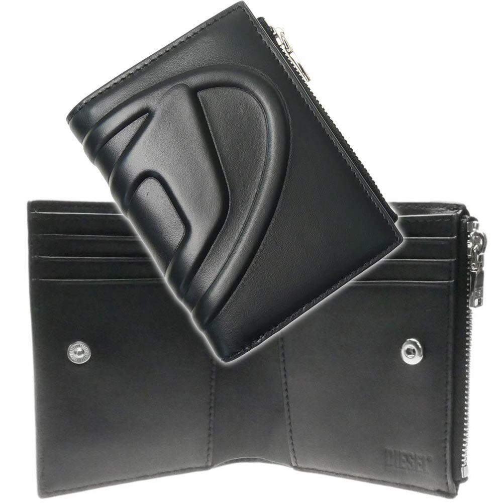 ディーゼル 財布（レディース） DIESEL ディーゼル レディース二つ折り財布（小銭入れ付き） X09738 P5470 / BI-FOLD ZIP ブラック