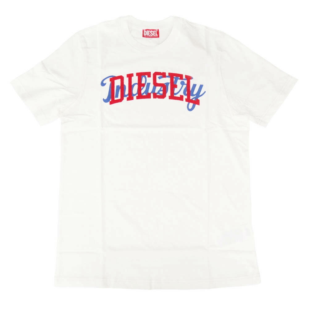 DIESEL ディーゼル メンズ クルーネックTシャツ A12441-0GRAI T-JUST-N10 オフホワ...