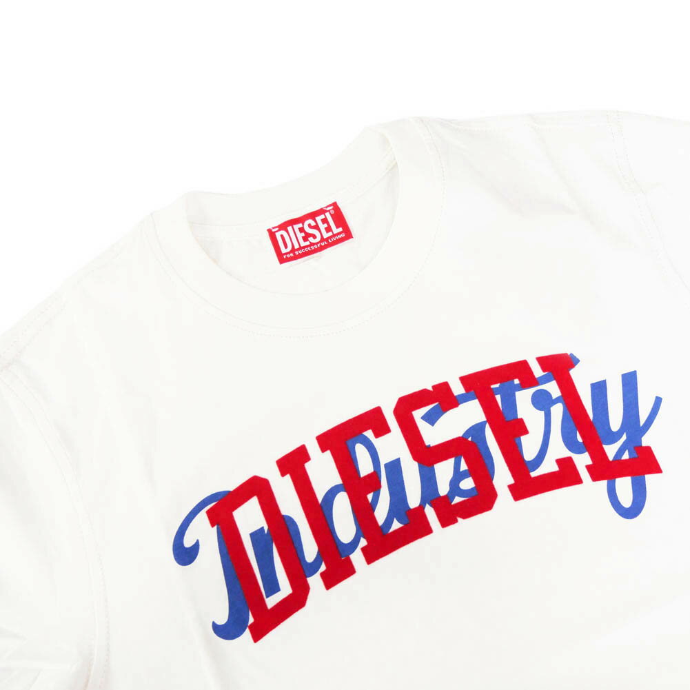 DIESEL ディーゼル メンズ クルーネックTシャツ A12441-0GRAI T-JUST-N10 オフホワ...