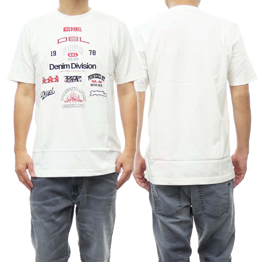 Rakuten - DIESEL ディーゼル メンズ クルーネックTシャツ A13284 0QIAM T-JUST-N14 ホワイト