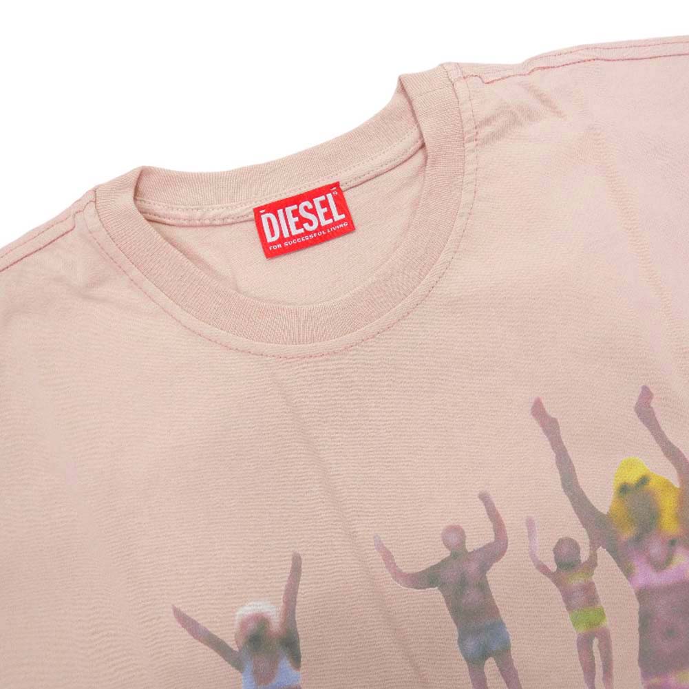 DIESEL ディーゼル レディース クルーネックTシャツ A13264 0AKAK T-BUXT-N8 ピンク