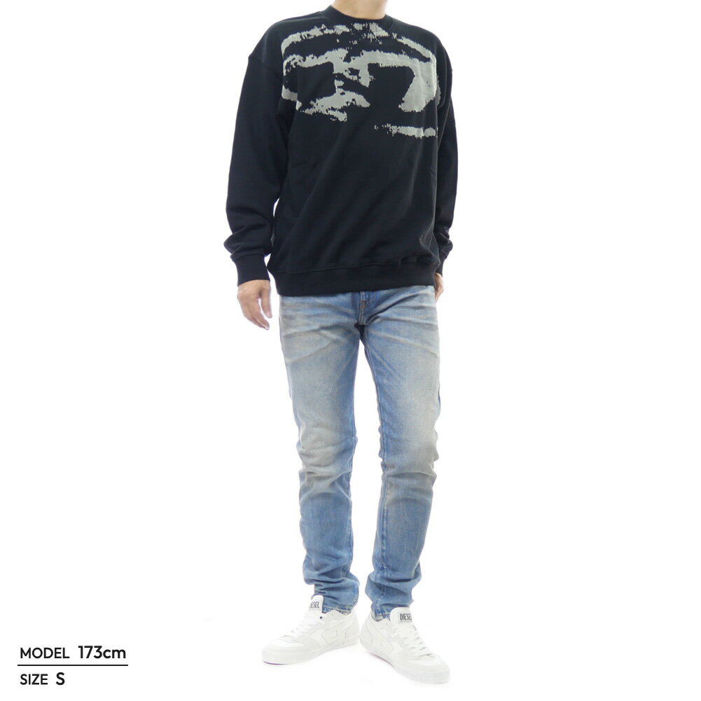 DIESEL ディーゼル メンズトレーナー A13051 0DQAK / S-BOXT-N5 ブラック 2025秋冬新作