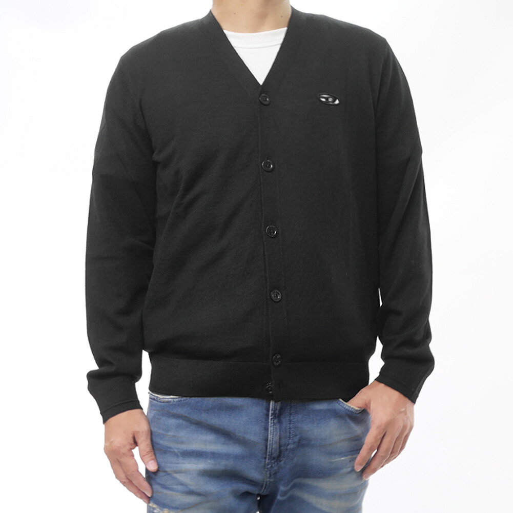 DIESEL ディーゼル メンズニットカーディガン A17443 0DCCH / K-VOLTO ブラック 2025秋冬新作