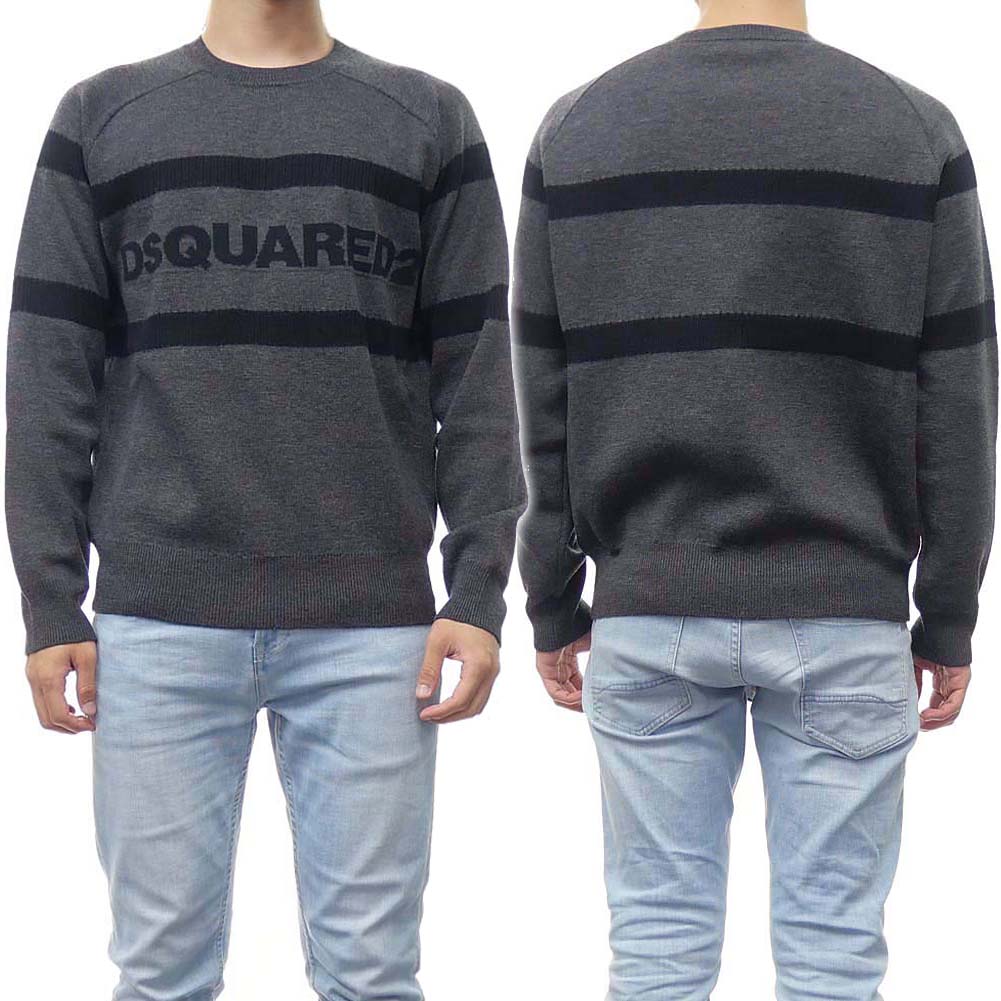 DSQUARED2 ディースクエアード メンズニット セーター S71HA1174 S18102 グレー