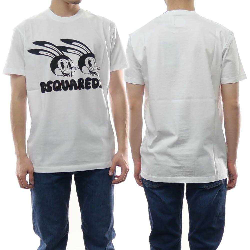 DSQUARED2 ディースクエアード メンズクルーネックTシャツ S74GD1136 S22427 ホワイト