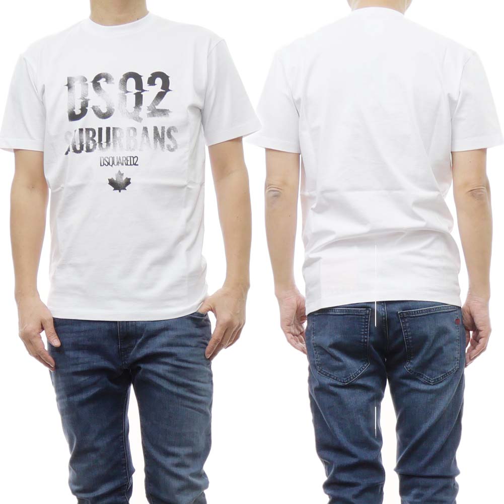 DSQUARED2 ディースクエアード メンズクルーネックTシャツ S74GD1219 D20014 ホワイト /2024春夏新作