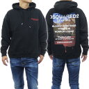 DSQUARED2 ディースクエアード メンズ プルオーバーパーカー S74GU0833 S25516 Relax Fit Hoodie ブラック