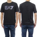 EMPORIO ARMANI エンポリオアルマーニ EA7 メンズクルーネックTシャツ 3RUT02 PJ02Z ブラック×ホワイト