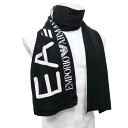 EMPORIO ARMANI エンポリオアルマーニ EA7 メンズニットマフラー 240128 CC200 ブラック