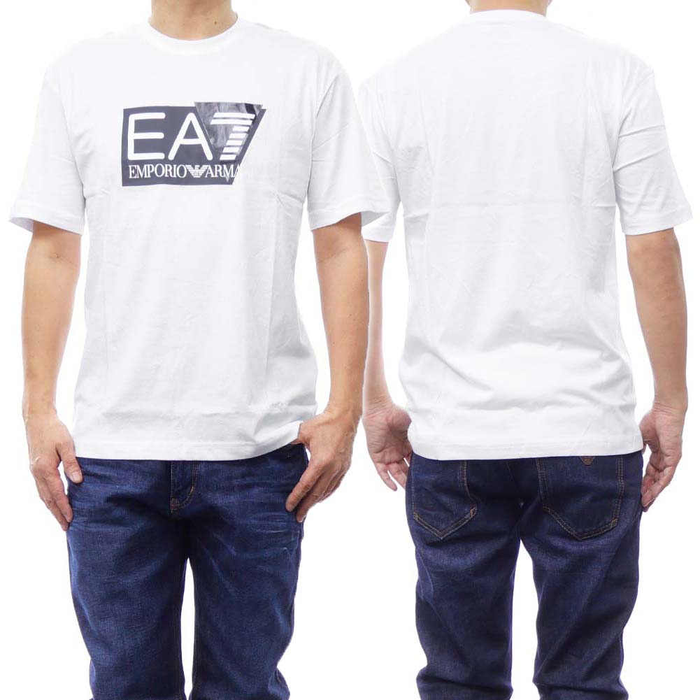 EMPORIO ARMANI エンポリオアルマーニ EA7 メンズクルーネックTシャツ 3DPT09 PJ02Z ホワイト /2024春夏新作