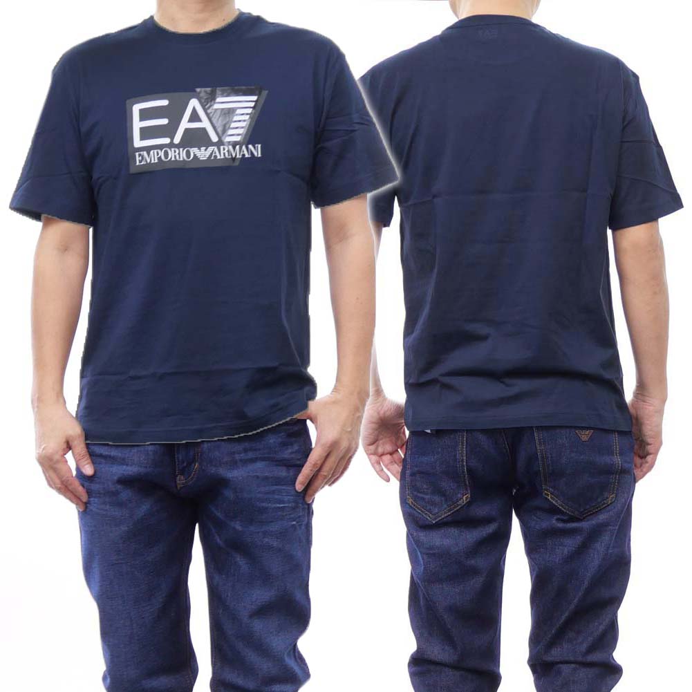 EMPORIO ARMANI エンポリオアルマーニ EA7 メンズクルーネックTシャツ 3DPT09 PJ02Z ネイビー /2024春夏新作