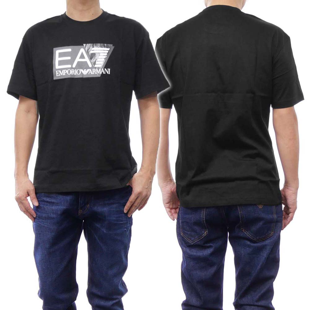 EMPORIO ARMANI エンポリオアルマーニ EA7 メンズクルーネックTシャツ 3DPT09 PJ02Z ブラック /2024春夏新作