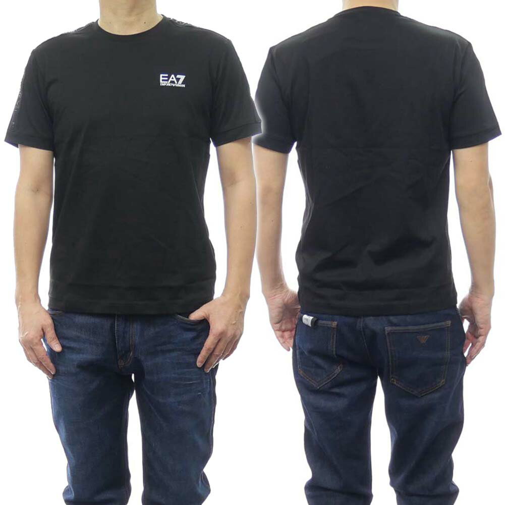 EMPORIO ARMANI エンポリオアルマーニ EA7 メンズクルーネックTシャツ 3DPT35 PJ02Z ブラック /2024春夏新作