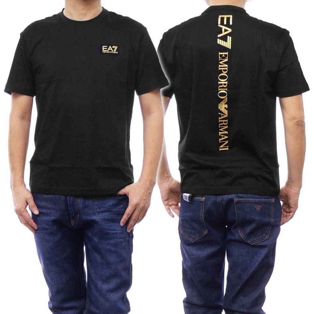 EMPORIO ARMANI エンポリオアルマーニ EA7 メンズクルーネックTシャツ 8NPT18 PJ02Z ブラック /2024春夏新作