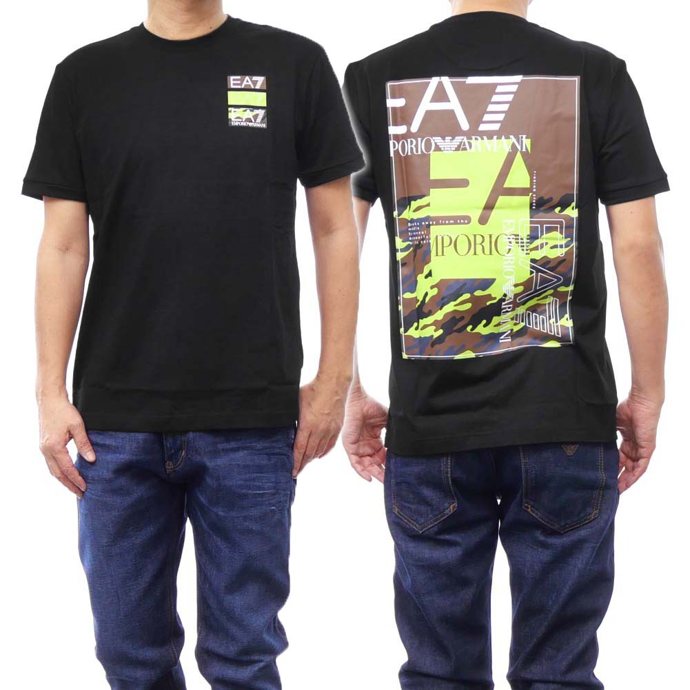 エンポリオ・アルマーニ EMPORIO ARMANI エンポリオアルマーニ EA7 メンズクルーネックTシャツ 3DPT12 PJ7BZ ブラック /2024春夏新作