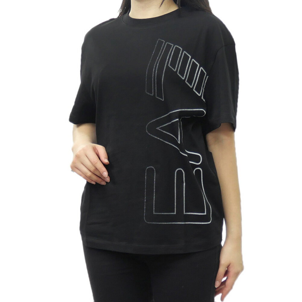 乐天商城 - EMPORIO ARMANI エンポリオアルマーニ EA7 レディースクルーネックTシャツ 7W000185 AF10201 ブラック