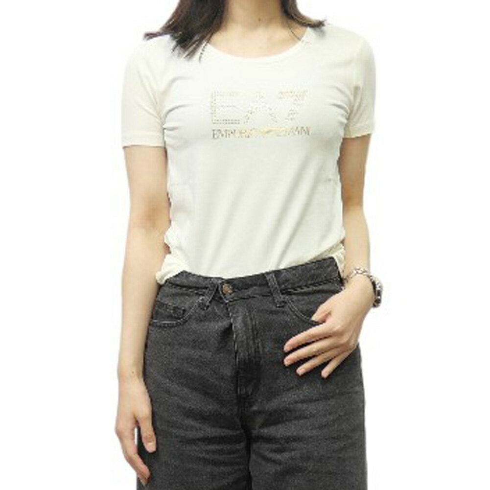 乐天商城 - EMPORIO ARMANI エンポリオアルマーニ EA7 レディースラウンドネックTシャツ 8NTT67 TJDQZ クリーム