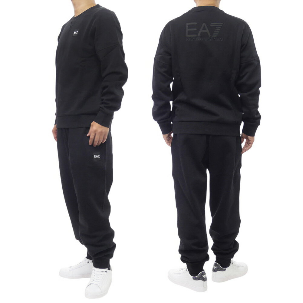 EMPORIO ARMANI エンポリオアルマーニ EA7 メンズセットアップスウェット 7M000912 AF10377 ブラック 2025秋冬新作