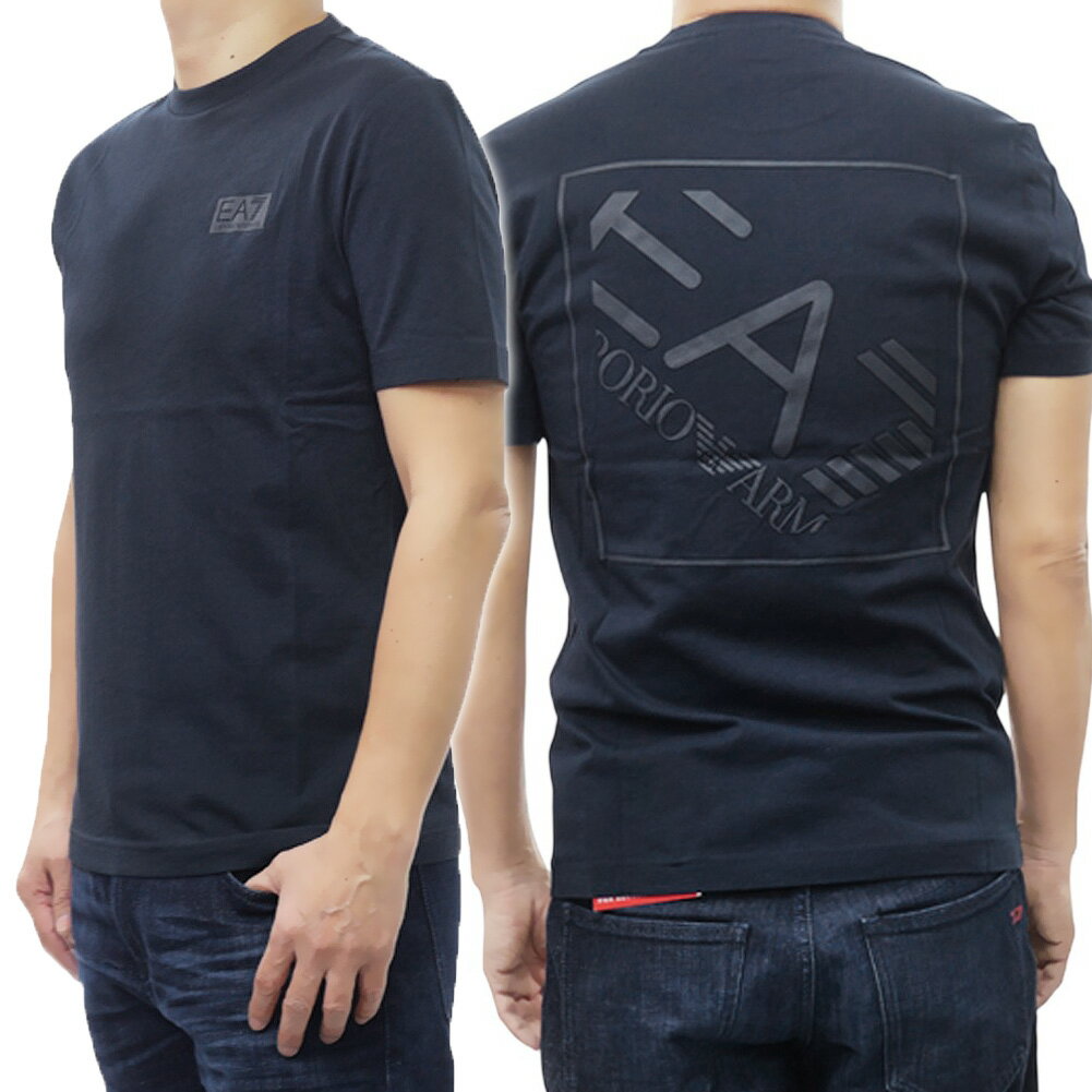 乐天商城 - EMPORIO ARMANI エンポリオアルマーニ EA7 メンズクルーネックTシャツ 7M001487 AF17789 ネイビー 2026春夏新作