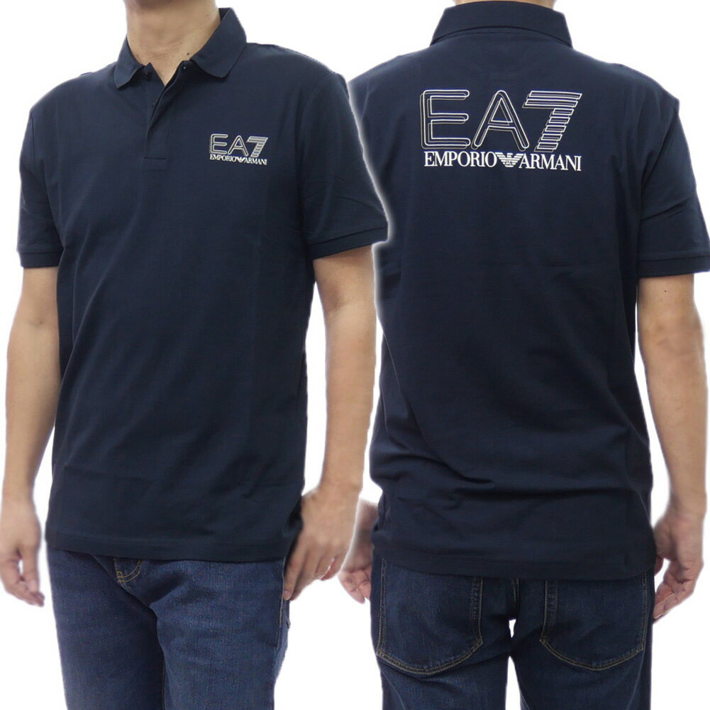 EMPORIO ARMANI エンポリオアルマーニ EA7 メンズスムースポロシャツ 7M001311 AF10373 ネイビー 2026春夏新作