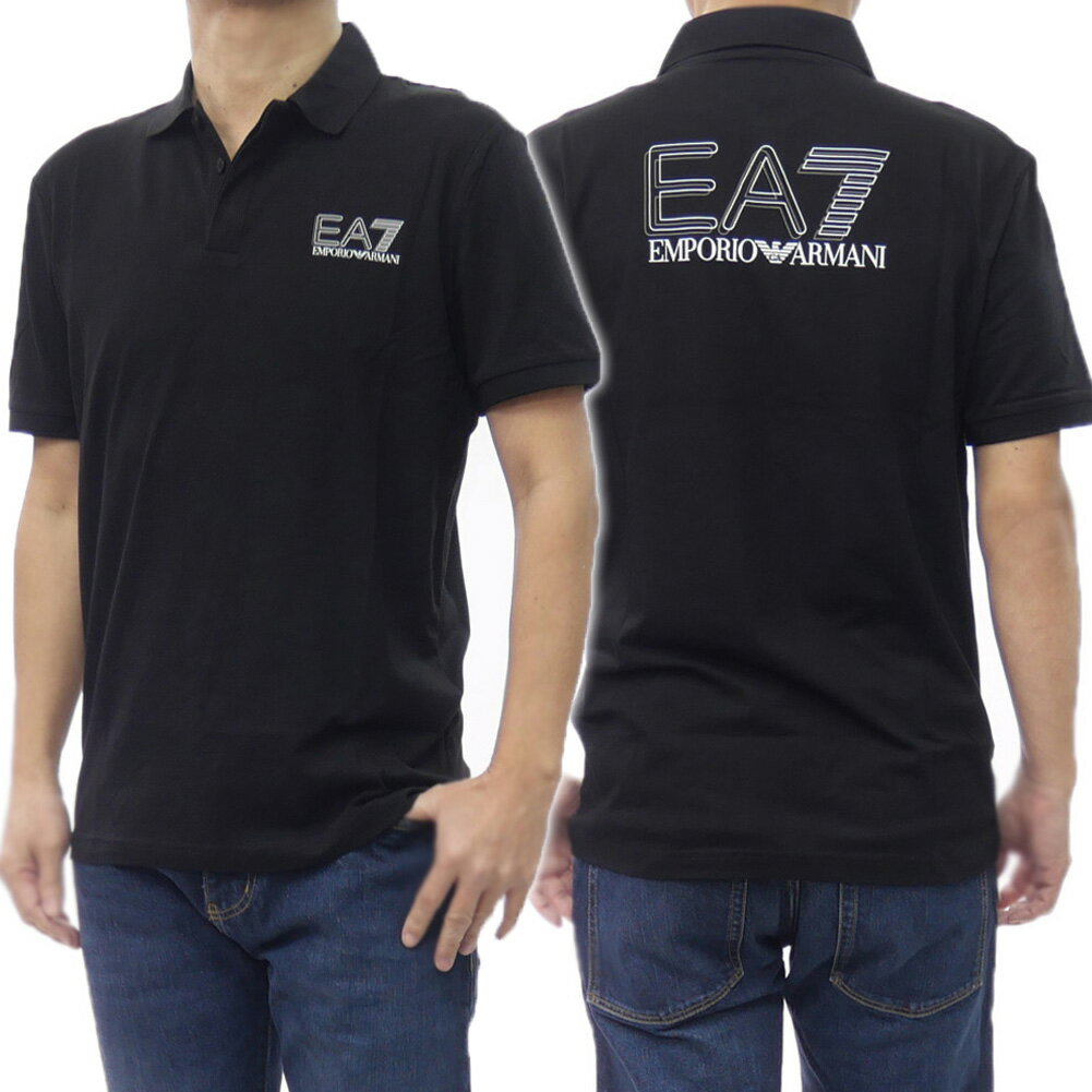 EMPORIO ARMANI エンポリオアルマーニ EA7 メンズスムースポロシャツ 7M001311 AF10373 ブラック 2026春夏新作